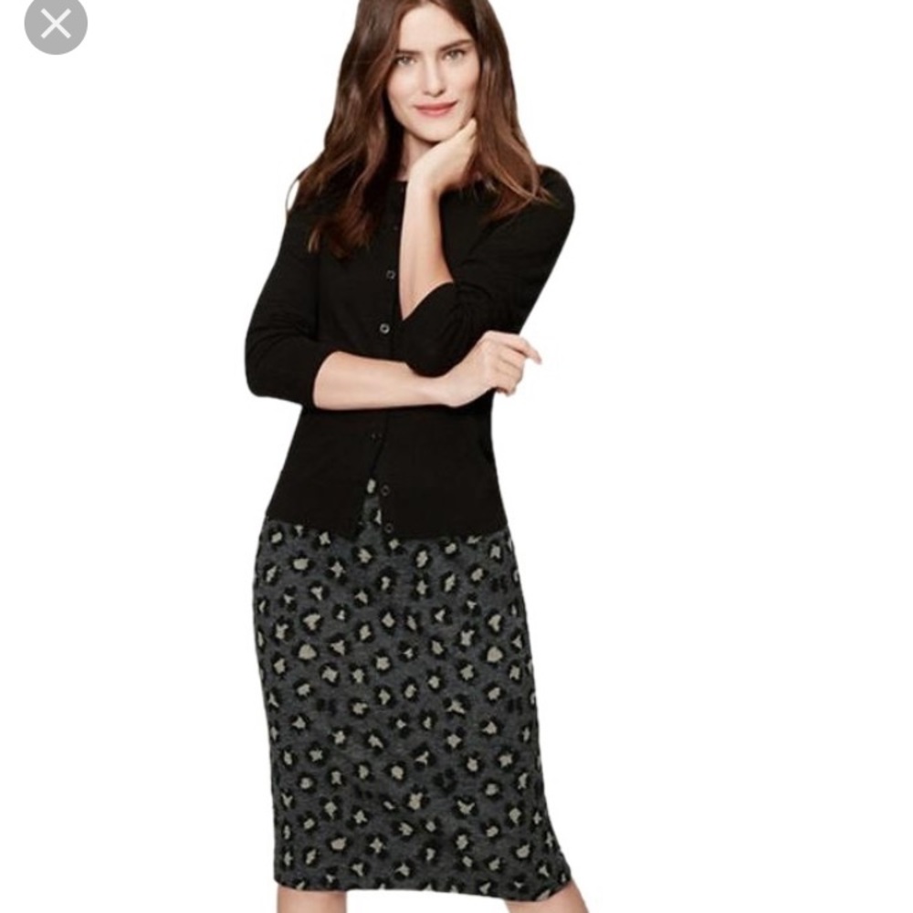 Loft cheetah grey skirt